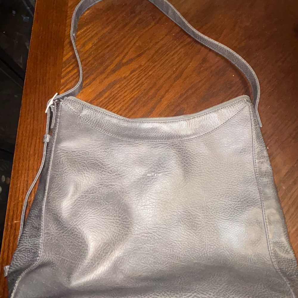 Matt & Nat gray purse with adjustable strap